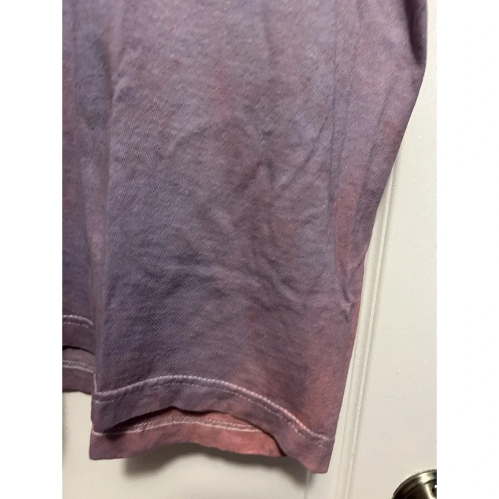 Adidas Shirt Mens S Tie Dye Spell Out Logo Soccer Graphic Tee Pink Red Ombre Y2K